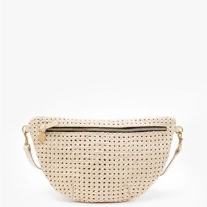 Clare V Grande Fanny Cream Rattan